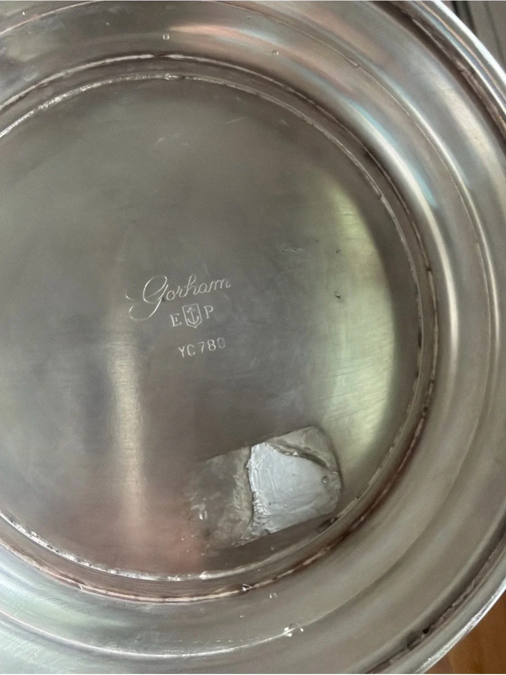 Gorham Polished Silver plated Serving Bowl vintage 8 “ diameter
